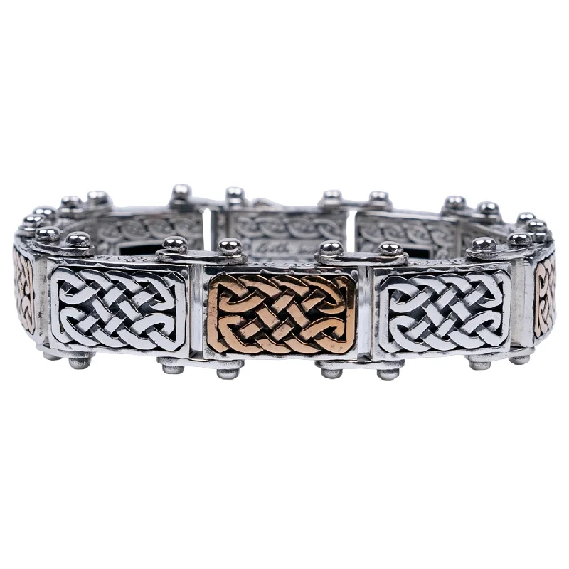 Silver and Bronze Celtic Knotwork Bracelet