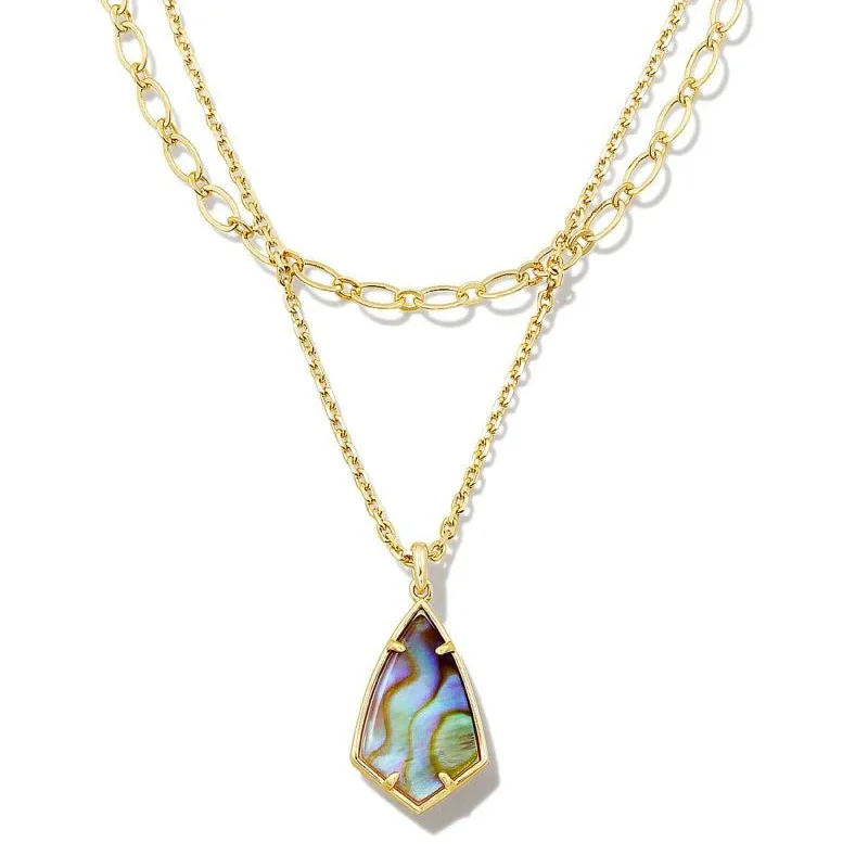 Kendra Scott | Camry Gold Multi Strand Necklace in Iridescent Abalone