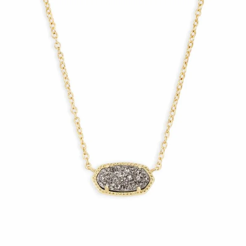 Kendra Scott | Elisa Gold Pendant Necklace in Platinum Drusy