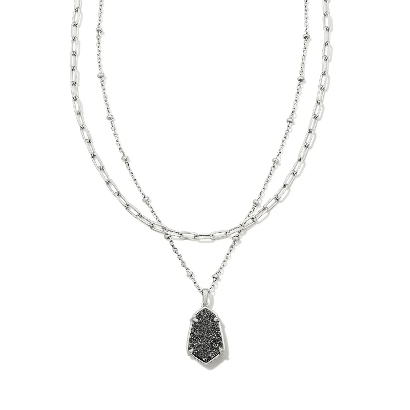 Kendra Scott | Alexandria Multi Strand Necklace Silver Platinum Drusy