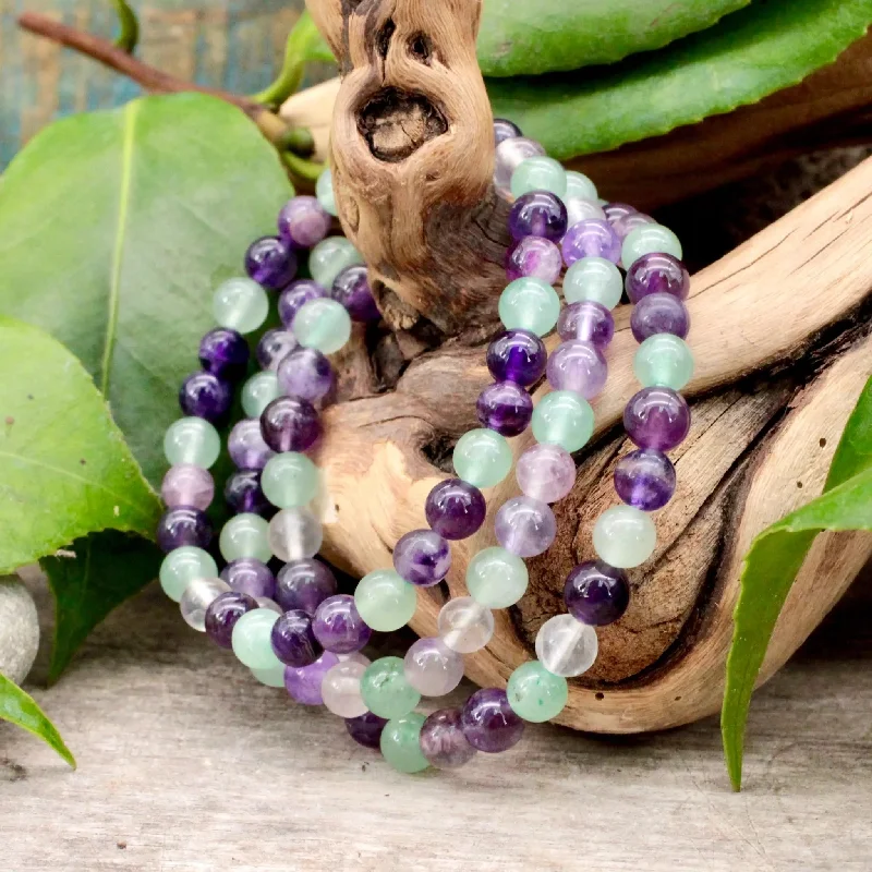 Amethyst Fluorite Green Aventurine Bracelet