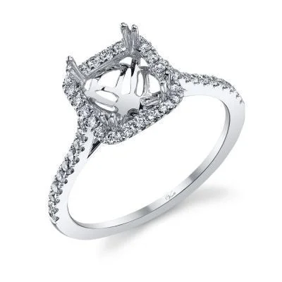 14K White Gold and Diamond Engagement Ring