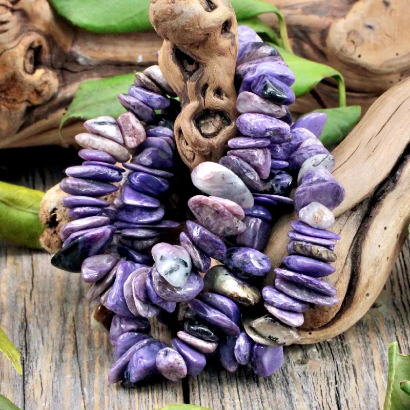 Charoite Chunky Chip Bracelet