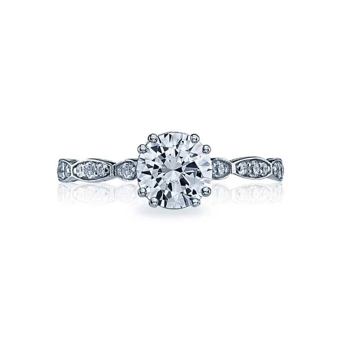 Tacori Sculpted Crescent Complete Engagement Ring in 18K White Gold