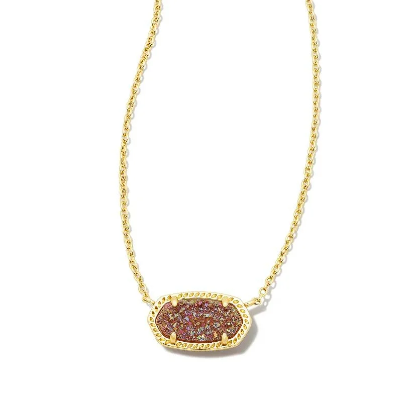 Kendra Scott | Elisa Gold Pendant Necklace in Spice Drusy