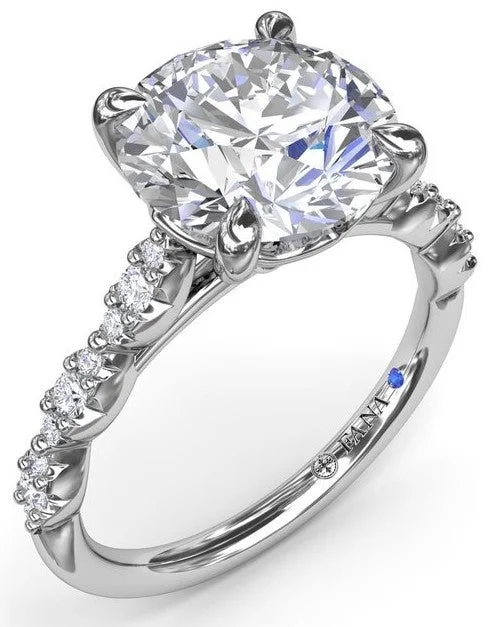 Petite Pavé Diamond Engagement Ring