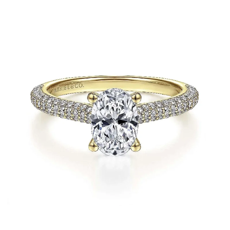 Brexley - 14K Yellow Gold Oval Diamond Engagement Ring