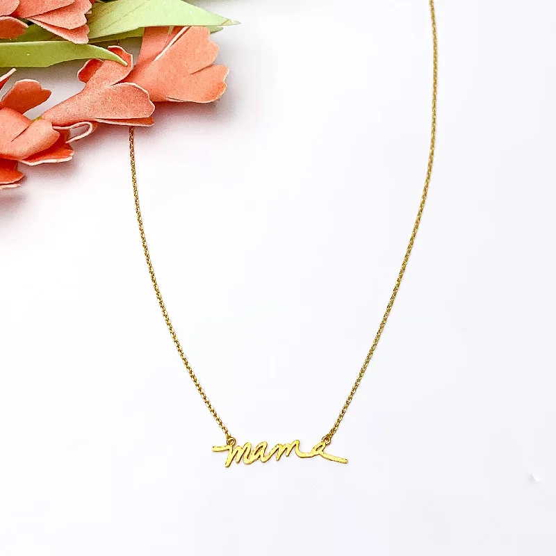 Mama Chain Necklace in Gold Tone