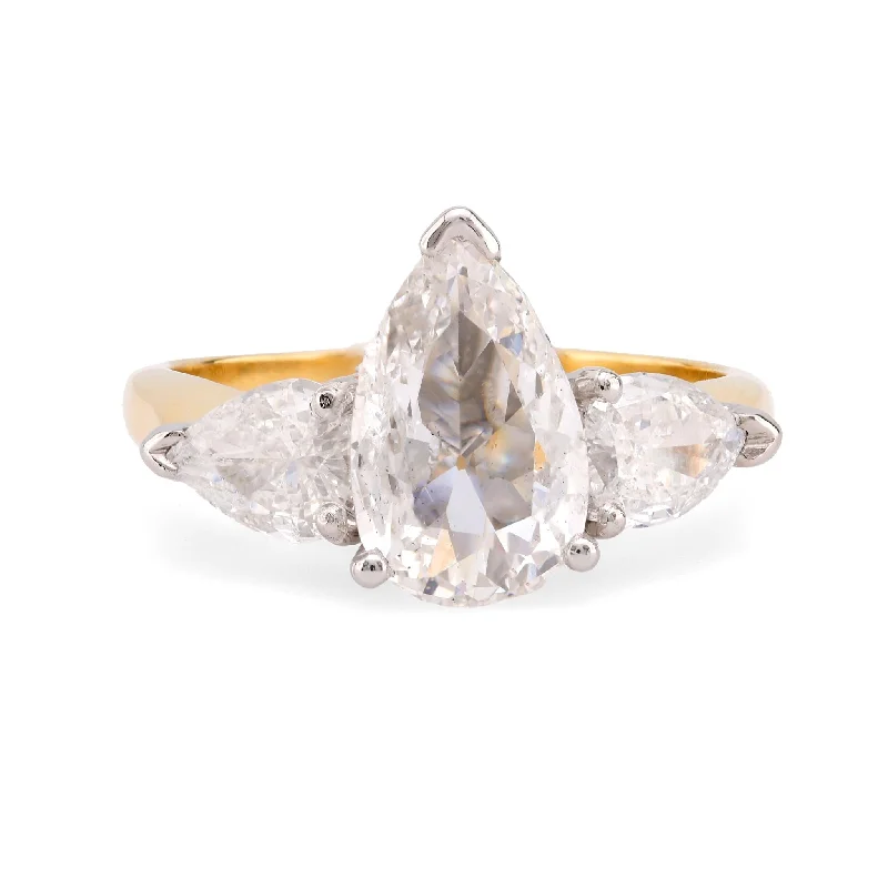 GIA 1.01 Carat Pear Cut Diamond 18K Yellow Gold Engagement Ring