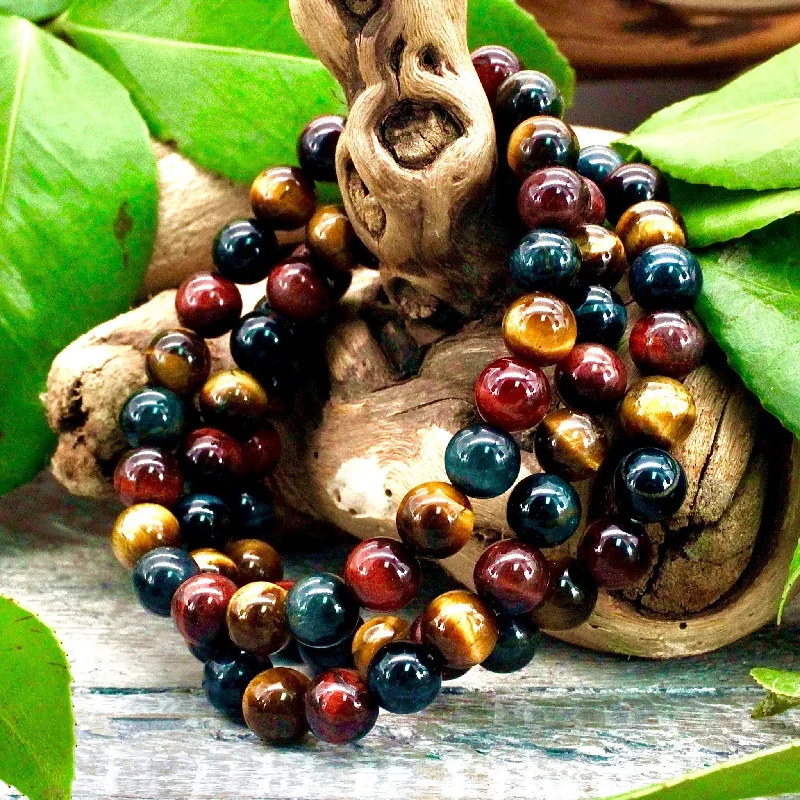 8mm Tri-Color Tiger's Eye Bracelet