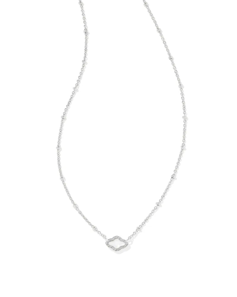 Kendra Scott | Mini Abbie Silver Short Pendant Necklace in Ivory Mother of Pearl