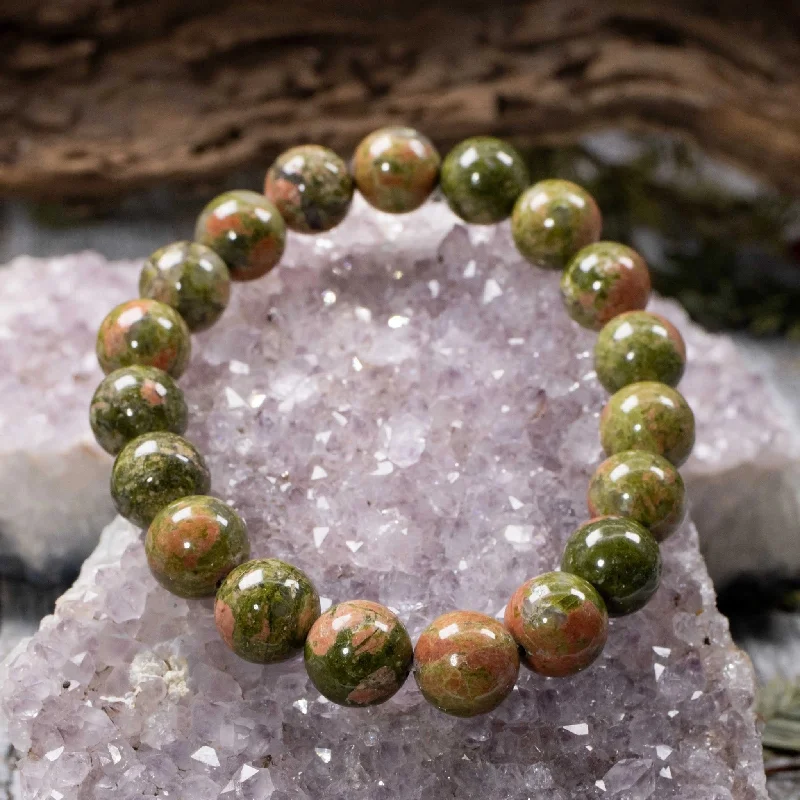 Unakite Bracelet - 10mm