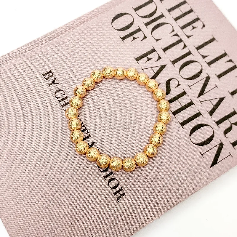 Gold Tone Basic Beaded Bracelet