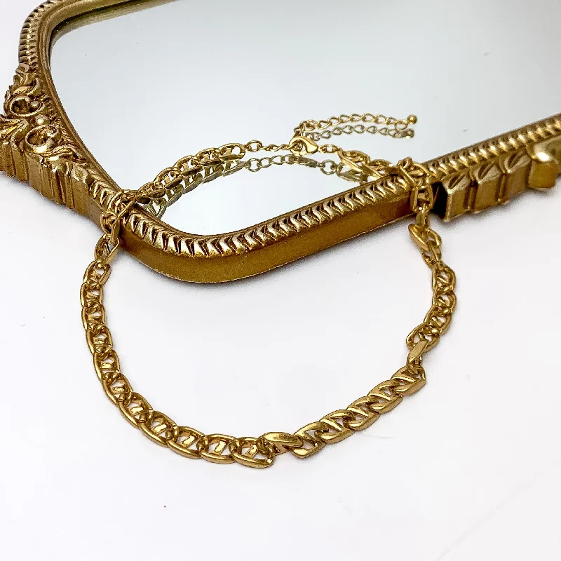 Plain As Day Gold Tone Chain Necklace