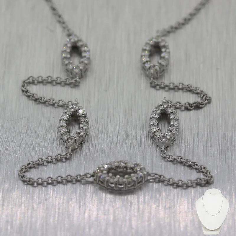 Modern 14k White Gold 0.50ctw Diamond 18.5" Necklace